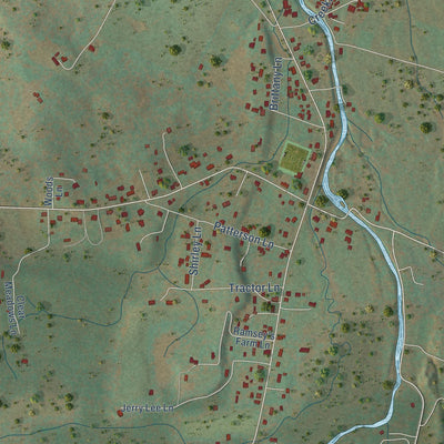 Close-up of the map of Sherando, Virginia print showing street and building detail