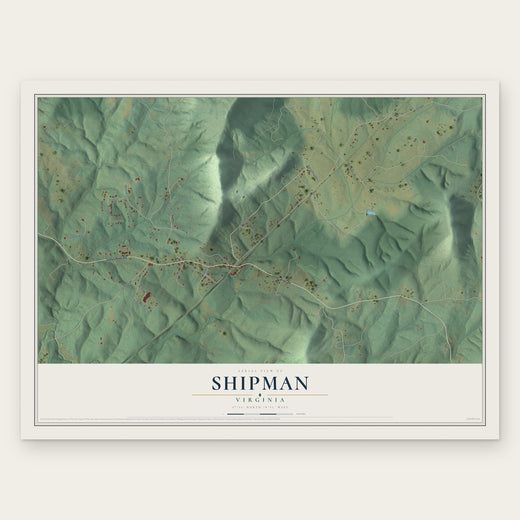 Shipman, Virginia map print, the full design