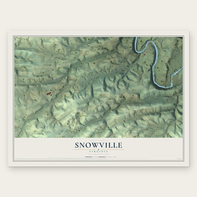 Snowville, Virginia map print, the full design