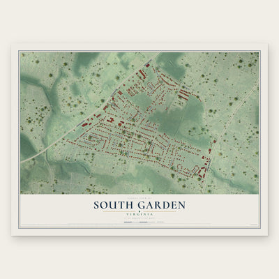 South Garden, Virginia map print, the full design