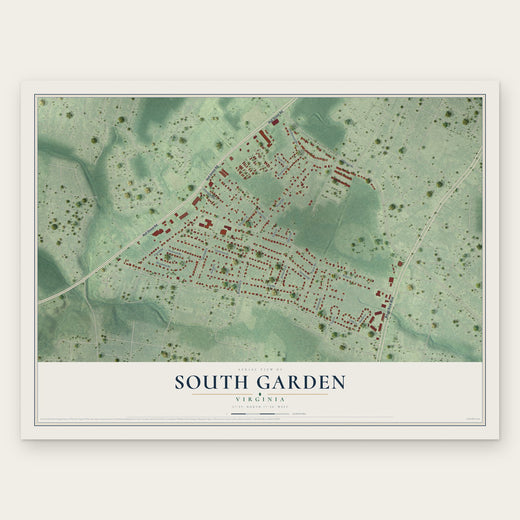 South Garden, Virginia map print, the full design