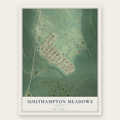 Southampton Meadows, Virginia map print, the full design