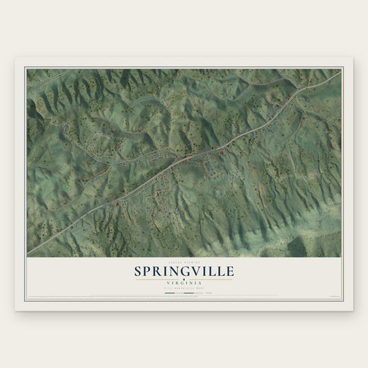 Springville, Virginia map print, the full design