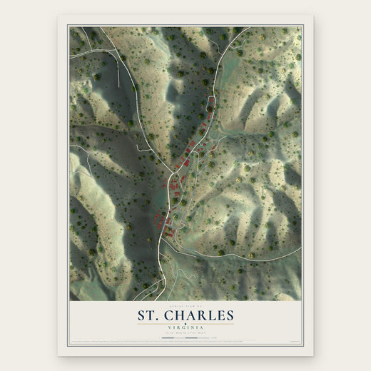 St. Charles, Virginia map print, the full design