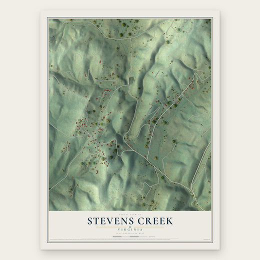 Stevens Creek, Virginia map print, the full design