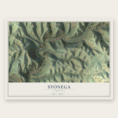 Stonega, Virginia map print, the full design