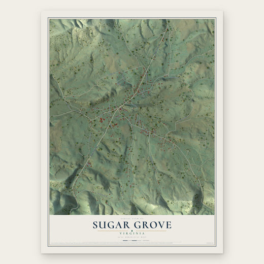 Sugar Grove, Virginia map print, the full design