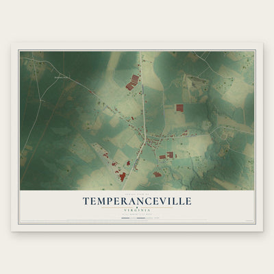 Temperanceville, Virginia map print, the full design