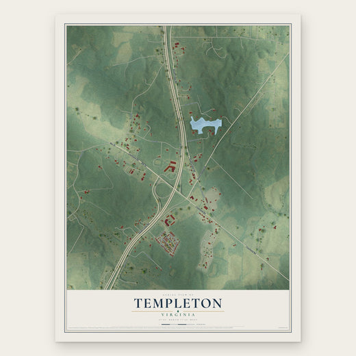 Templeton, Virginia map print, the full design