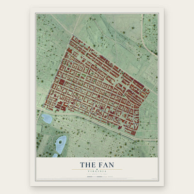 The Fan, Virginia map print, the full design