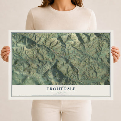 Map of Troutdale, Virginia, 12 x 18 inch unframed archival matte print