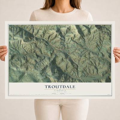 Map of Troutdale, Virginia, 18 x 24 inch unframed archival matte print