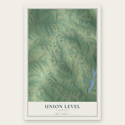 Union Level, Virginia map print, the full design