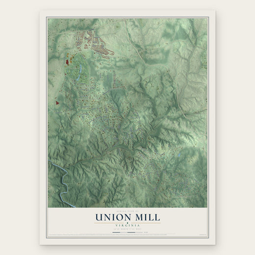 Union Mill, Virginia map print, the full design