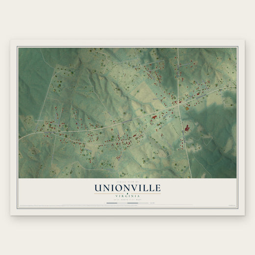 Unionville, Virginia map print, the full design