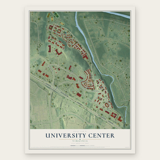 University Center, Virginia map print, the full design