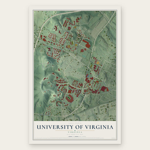 University of Virginia, Virginia map print, the full design