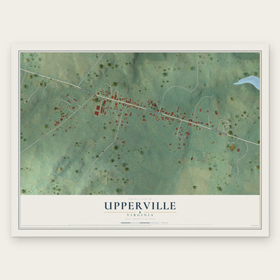Upperville, Virginia map print, the full design
