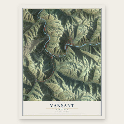 Vansant, Virginia map print, the full design