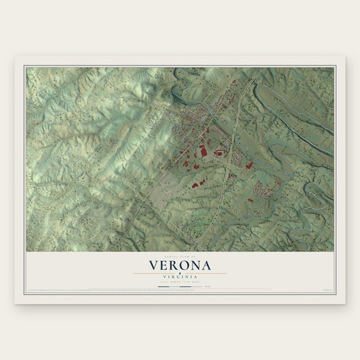 Verona, Virginia map print, the full design