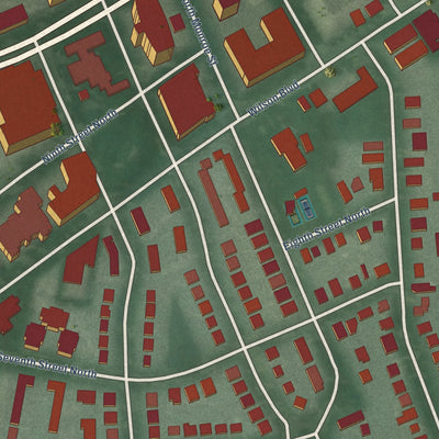 Close-up of the map of Virginia Square, Virginia print showing street and building detail