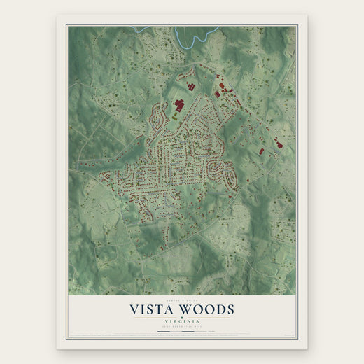Vista Woods, Virginia map print, the full design