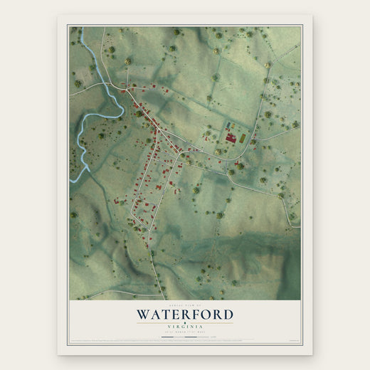 Waterford, Virginia map print, the full design