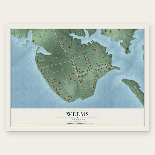 Weems, Virginia map print, the full design