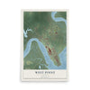 Map of West Point, Virginia, 12 x 18 inch unframed archival matte print