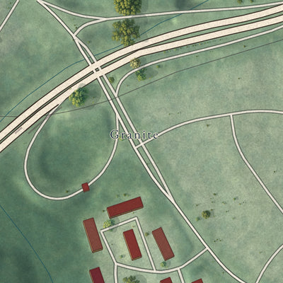 Close-up of the map of Westlake Hills, Virginia print showing street and building detail