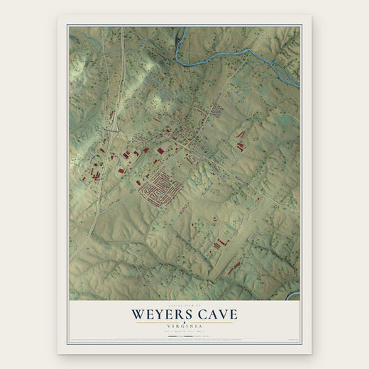 Weyers Cave, Virginia map print, the full design