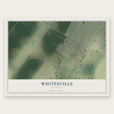 Whitesville, Virginia map print, the full design