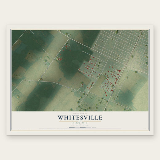 Whitesville, Virginia map print, the full design