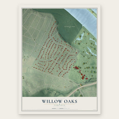Willow Oaks, Virginia map print, the full design
