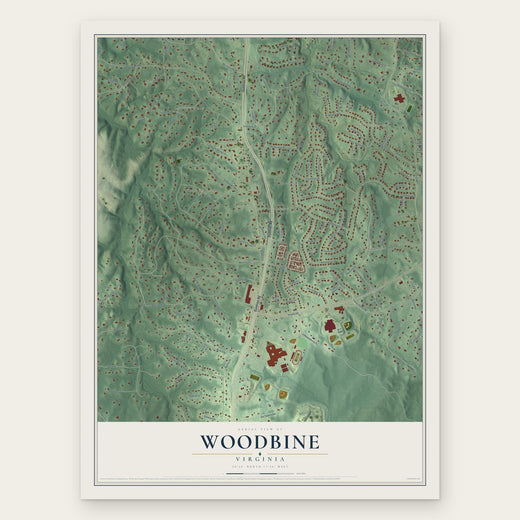 Woodbine, Virginia map print, the full design