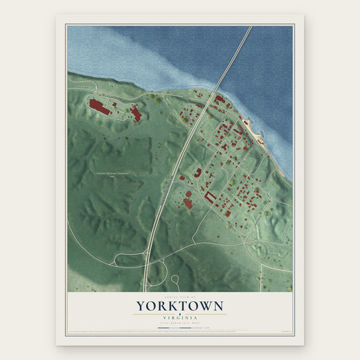 Yorktown, Virginia map print, the full design