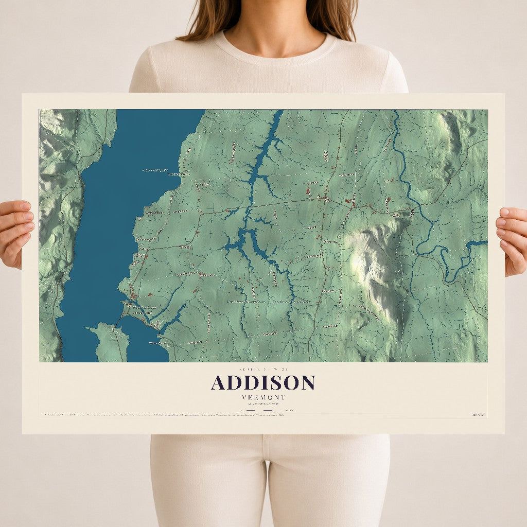 Map of Addison, Vermont, 18 x 24 inch unframed archival matte print