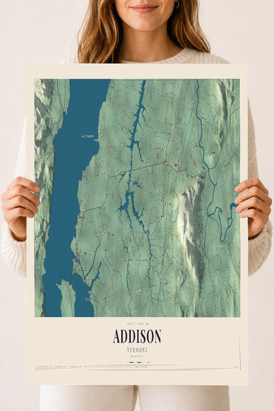 Addison, Vermont map print - 18 x 24 archival matte print