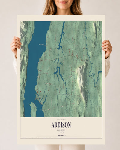 Addison, Vermont map print - 24 x 36 archival matte print