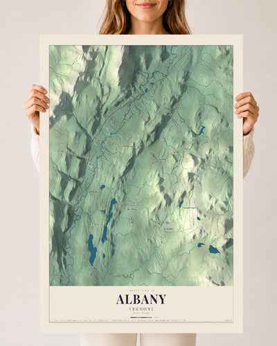 Albany, Vermont map print - 24 x 36 archival matte print