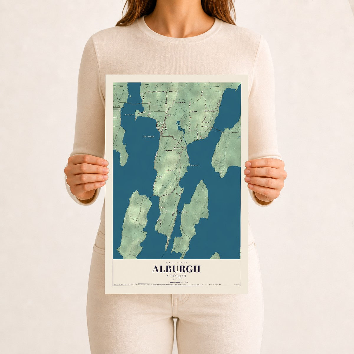 Alburgh, Vermont map print - 12 x 18 archival matte print