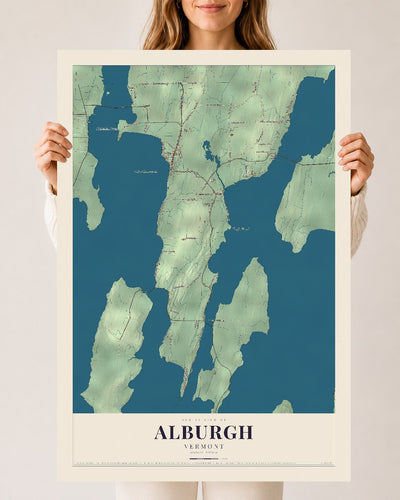 Alburgh, Vermont map print - 24 x 36 archival matte print