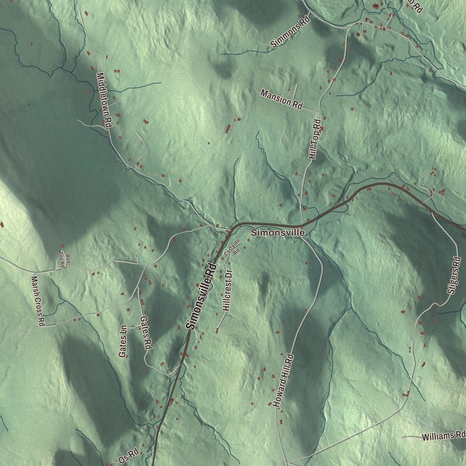 Street and neighborhood detail from the Andover, Vermont map