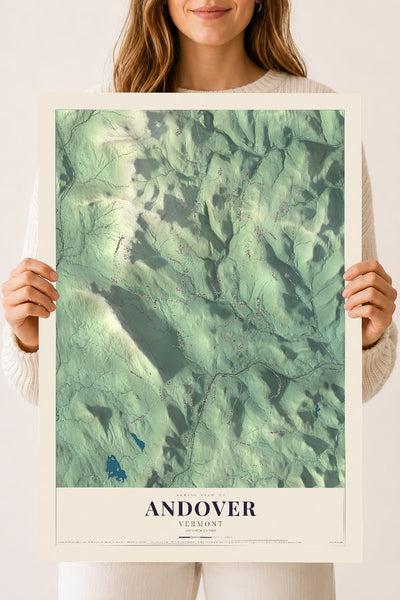 Andover, Vermont map print - 18 x 24 archival matte print
