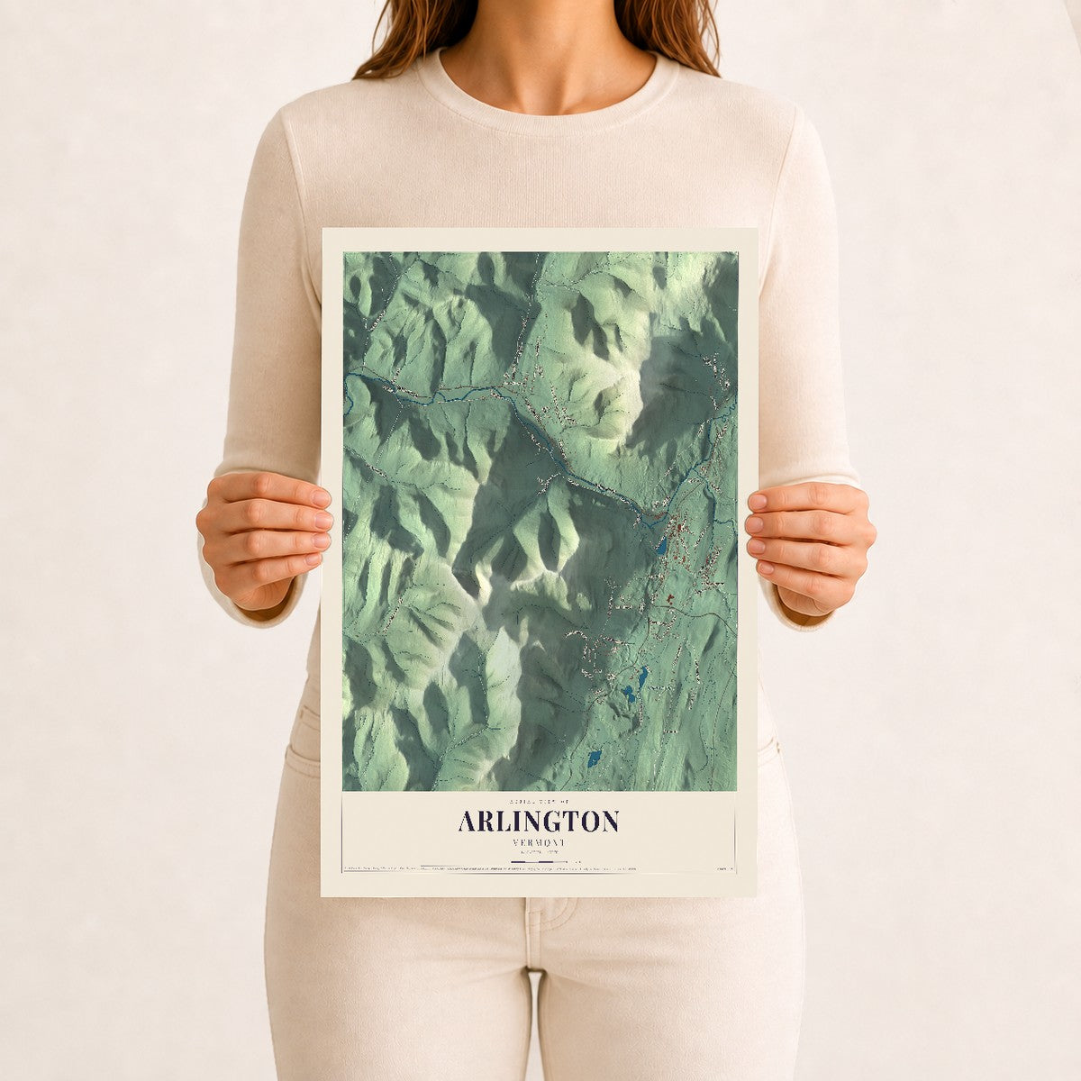 Arlington, Vermont map print - 12 x 18 archival matte print