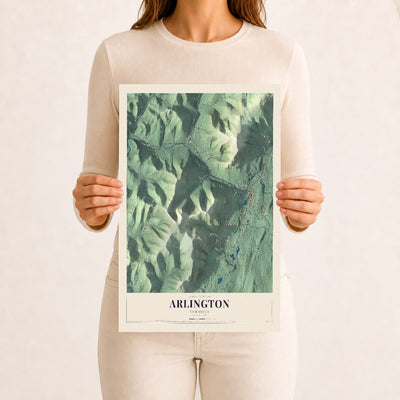 Arlington, Vermont map print - 12 x 18 archival matte print