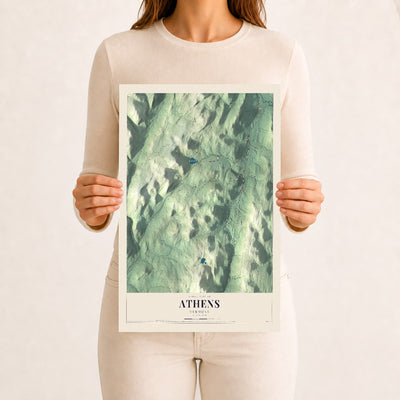 Athens, Vermont map print - 12 x 18 archival matte print