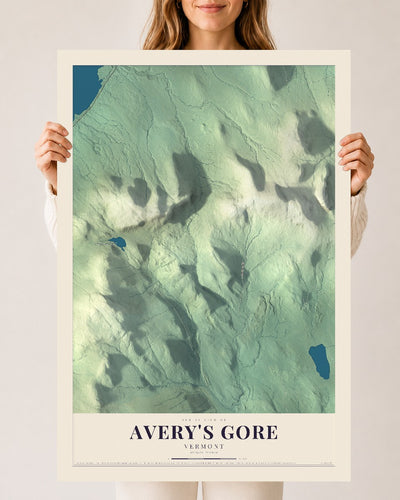 Avery's Gore, Vermont map print - 24 x 36 archival matte print