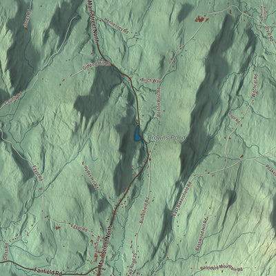 Street and neighborhood detail from the Bakersfield, Vermont map