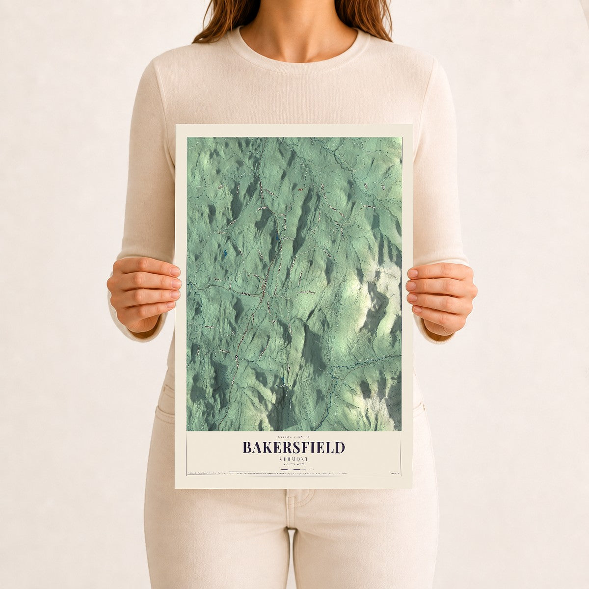 Bakersfield, Vermont map print - 12 x 18 archival matte print